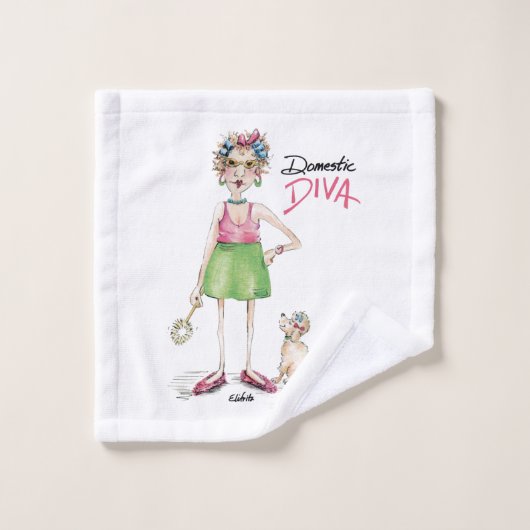 ドメスティック・ディバは、緑とピンクの雑用をしなければならないのか? バスタオルセット (ウォッシュタオル)