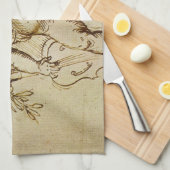 ドメニコ・カンパニョーラのバイオリンを弾くキューピッド キッチンタオル (四つ折り)