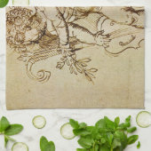 ドメニコ・カンパニョーラの『バイオリンを弾くキューピッド』 キッチンタオル (折り畳み)