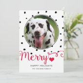 ドメリーットストライプタイポグラフィフォトホリデーカード 招待状 (スタンド正面)