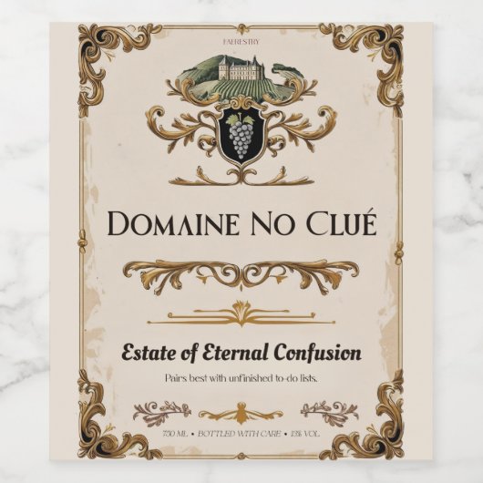 ドメーヌのクルーレ – 混乱のエステートWine Label ワインラベル (シングルラベル)