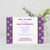 ドモダンットパープル5x7パーティーテンプレート招待状 招待状 (スタンド正面)