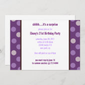 ドモダンットパープル5x7パーティーテンプレート招待状 招待状 (正面/裏面)