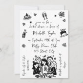 ドユニークーモダンお洒落ル 招待状 (正面)