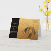 ドユーモアのあるッグ中国の〔占星術の〕十二宮図誕生日挨拶C カード (黄色い花)