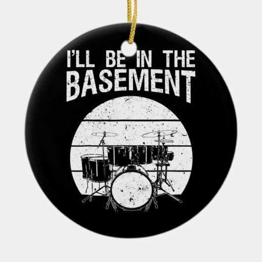 ドラおもしろいマーアート女男性へ性ドラムセットドラム セラミックオーナメント (正面)