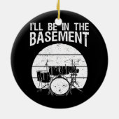 ドラおもしろいマーアート女男性へ性ドラムセットドラム セラミックオーナメント (裏面)