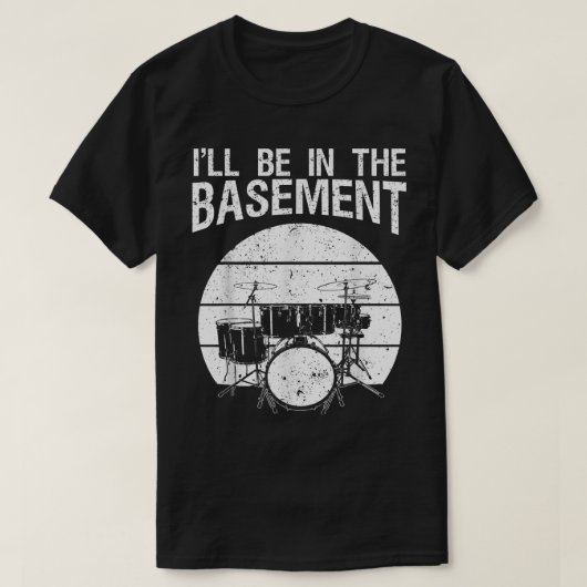 ドラおもしろいマーアート女男性へ性ドラムセットドラム  Tシャツ (デザイン正面)