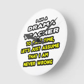 ドラおもしろいマ先生のTシャツと贈り物 ラウンド壁時計 (傾斜)