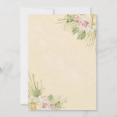 ドライなボーホー花の水彩結婚式 招待状 (裏面)