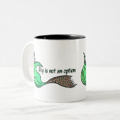 ドライはオプションのオレンジと緑ではない ツートーンマグカップ (正面左)