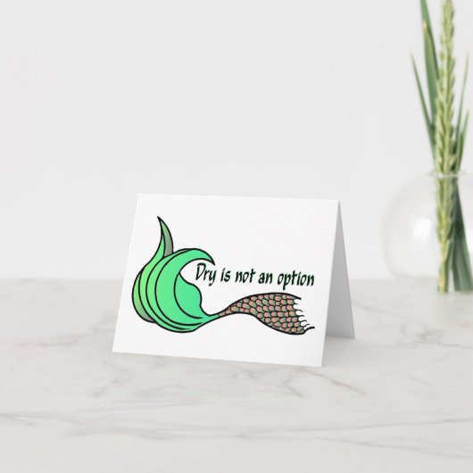 ドライはオプションのオレンジ/緑のノートカードではない サンキューカード (正面)