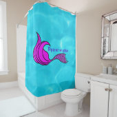 ドライはオプションのピンクの人魚の尾ではない シャワーカーテン (インサイチュ)