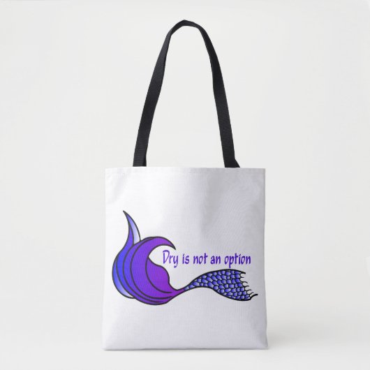 ドライはオプションの紫の人魚のテールトートバッグではない トートバッグ (正面)