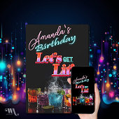 ドライアイスネオンブラックライトカクテル誕生日 招待状