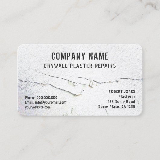 ドライアウォールの亀裂の石膏修復ホワイトドライアウラー 名刺 (正面)