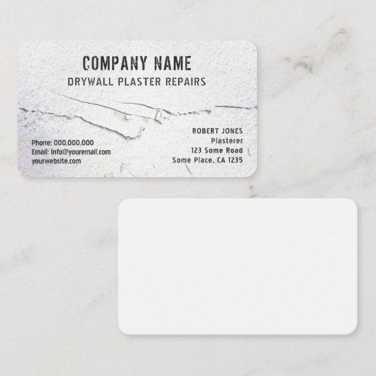ドライアウォールの亀裂の石膏修復ホワイトドライアウラー 名刺 (正面/裏面)