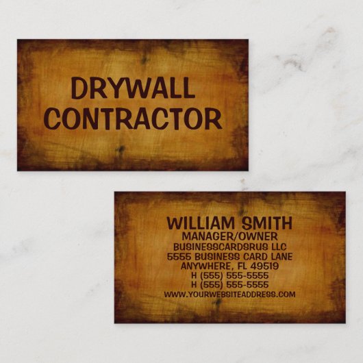 ドライアウォール契約者アンティーク名刺 名刺 (正面/裏面)