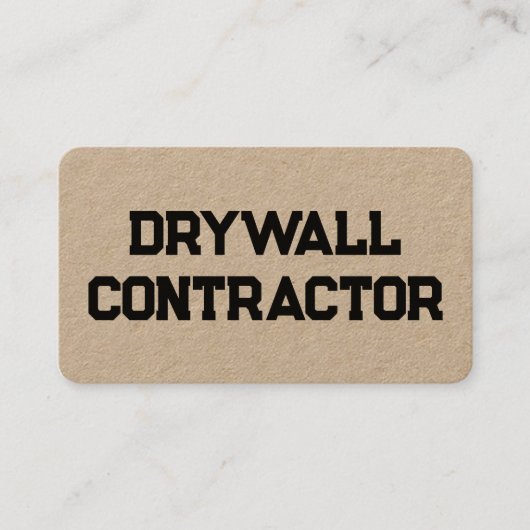 ドライアウォール請負業者クラフトビジネスカード 名刺 (正面)