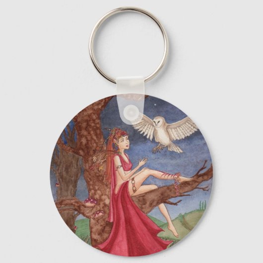 ドライアドとナイトフクロウのキーチェーン キーホルダー (正面)