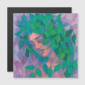 ドライアドツリースピリットグリーン葉ファンタジーアート (正面/裏面)