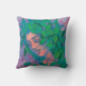 ドライアドツリースピリットグリーン葉ファンタジーアート クッション (裏面)