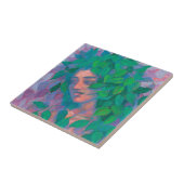 ドライアドツリースピリットグリーン葉ファンタジーアート タイル (側面)