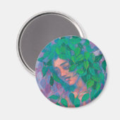 ドライアドツリースピリットグリーン葉ファンタジーアート マグネット (正面/裏面)