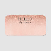 ドライイレース再利用可能なカスタマイズ可能なバラ金ゴールドこんにちは 名札 (正面)