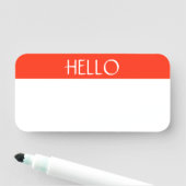 ドライイレース再利用可能なカスタマイズ可能なHello Red 名札 (インサイチュ)