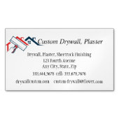 ドライウォール、石膏、シートロック仕上げ マグネット名刺 (正面)