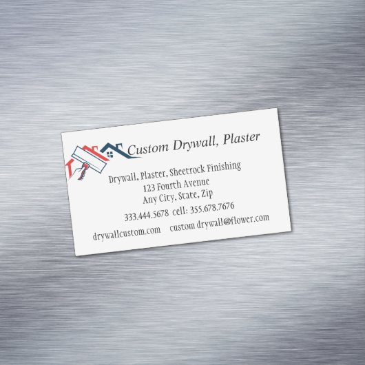 ドライウォール、石膏、シートロック仕上げ マグネット名刺 (インサイチュ)