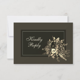 ドライエレガント素朴ドフローラダーク結婚チョコ 出欠カード