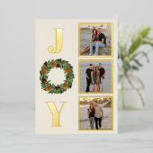 ドライオレンジ ウォーターカラー リース 喜び フォト ゴールド 箔シーズンカード (立ち正面)