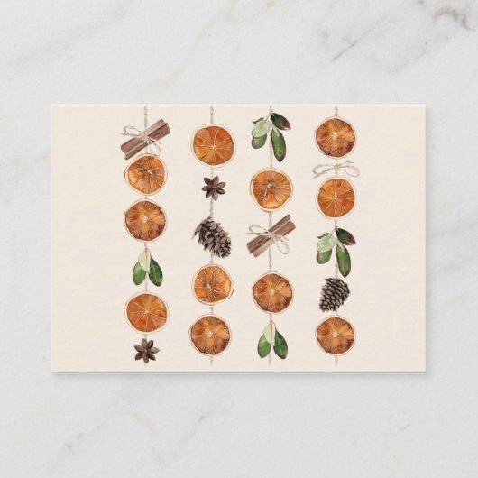 ドライオレンジ&シナモンベビーシャワーオムツラッフル エンクロージャーカード (裏面)