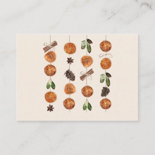 ドライオレンジ&シナモンベビーシャワーブックベビー エンクロージャーカード (裏面)