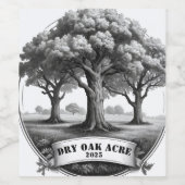 ドライオークのエーカーのワインラベル ワインラベル (シングルラベル)