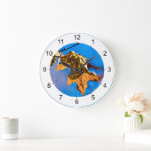 ドライオークの葉 – 春は遠くない ラージ壁時計 (ホーム)