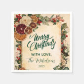 ドライオ素朴レンジとフルーツクリスマス スタンダードカクテルナプキン (正面)