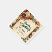ドライオ素朴レンジとフルーツクリスマス スタンダードカクテルナプキン (角)