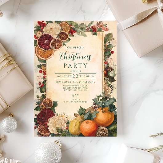 ドライオ素朴レンジとフルーツクリスマス 招待状