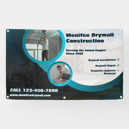 ドライカスタマイズブウォール設置工事請負業者事業 横断幕 (横)