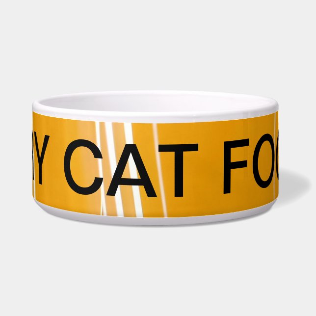 「ドライキャットフード」 ミニマリスト テキスト ボウル (正面)