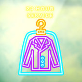 ドライクリーナフェイクーNeon 24時間サービスフロント ウィンドウサイン (シート3)