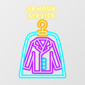 ドライクリーナフェイクーNeon 24時間サービスフロント ウィンドウサイン (シート)