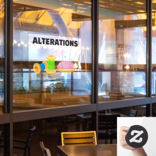 ドライクリーナーでシーストレスの変更を調整 ウィンドウサイン (レストラン窓)