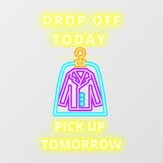 ドライクリーナーは明日のネオンのピックアップをドロップフェイク ウィンドウサイン (シート)