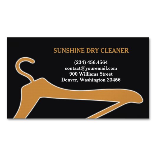 ドライクリーナー洗濯物 マグネット名刺 (正面)