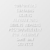 ドライクリーニングのサービスのパーソナライズ ウィンドウサイン (シート)