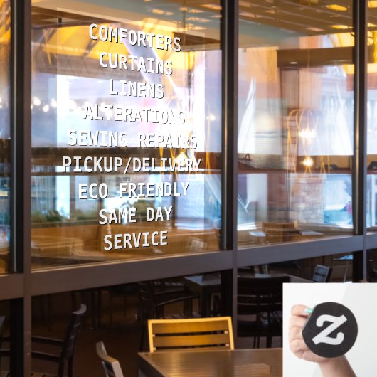 ドライクリーニングのサービスのパーソナライズ ウィンドウサイン (レストラン窓)